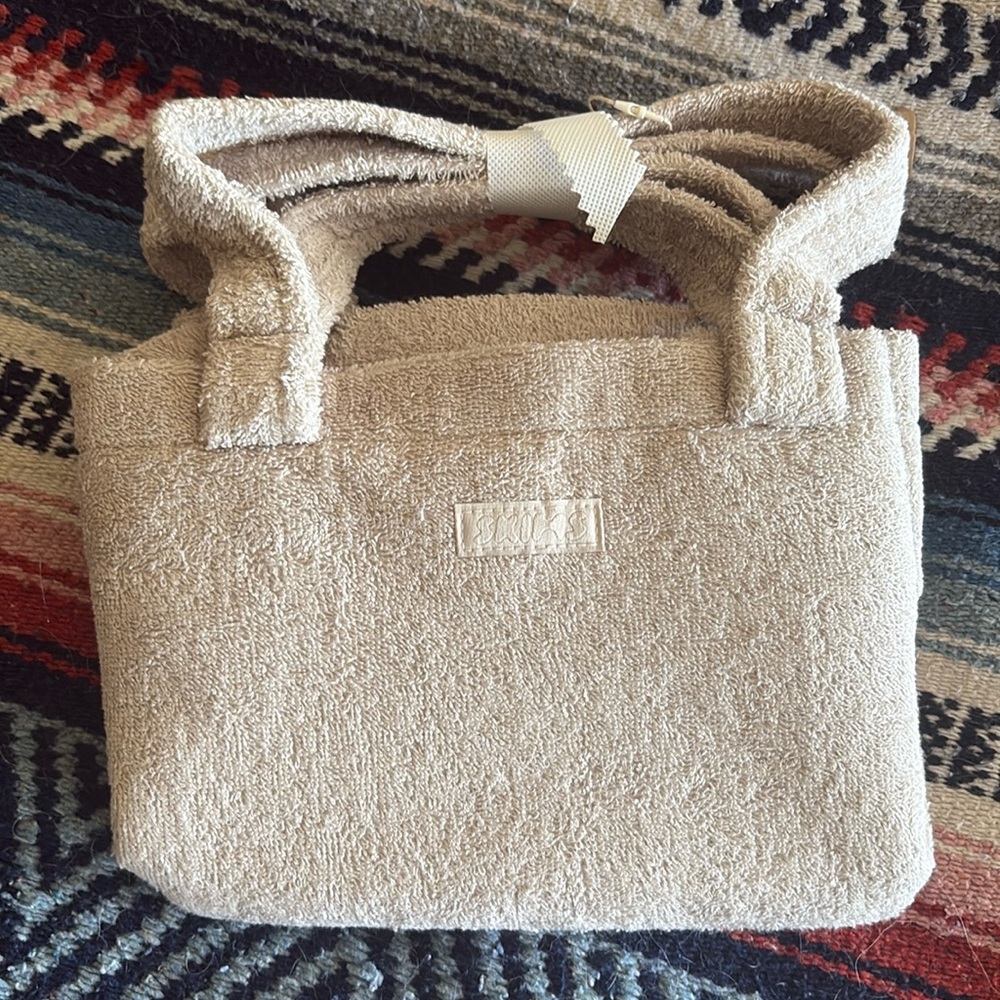 SKIMS Beach Terry Tote, Small, color-stone, swim accessories, rare, sold out,NWT